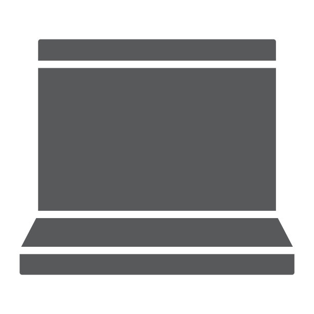 笔记本字形图标，电子和电脑，笔记本符号，矢量图形，白色背景上的立体图案，eps 10。图片下载