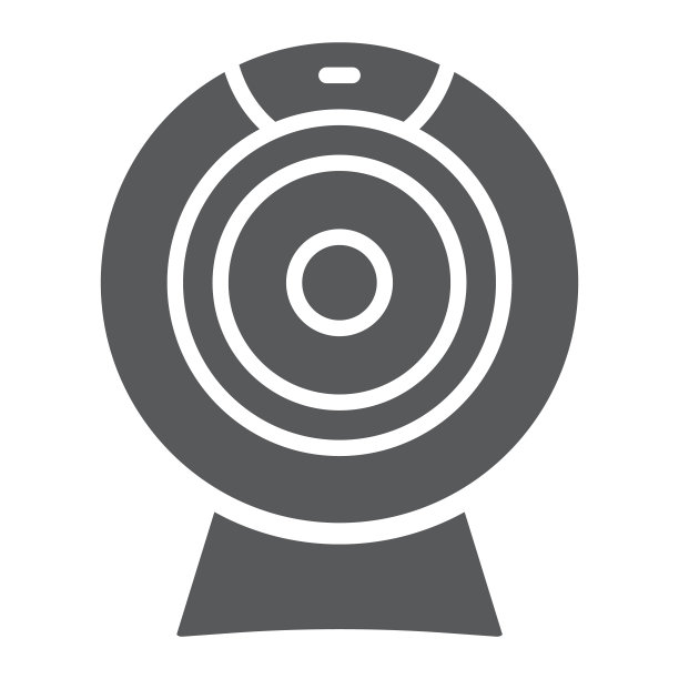 网络摄像头象形图标，电子和数字，视频聊天标志，矢量图形，白色背景上的固体图案，eps 10。图片下载