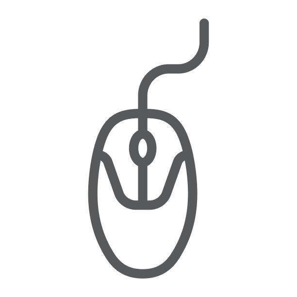 电脑鼠标线条图标，电子和设备，电脑鼠标符号，矢量图形，白色背景上的线性图案，eps 10。图片下载