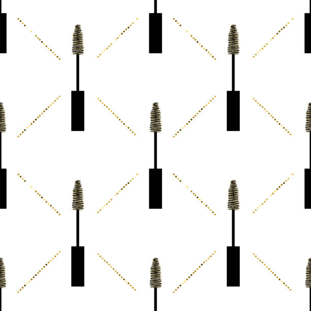 睫毛膏与闪光无缝矢量模式图片下载