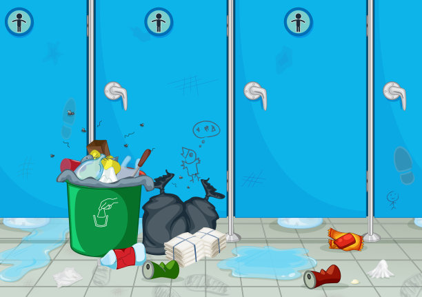 一个肮脏的男性公共厕所图片下载