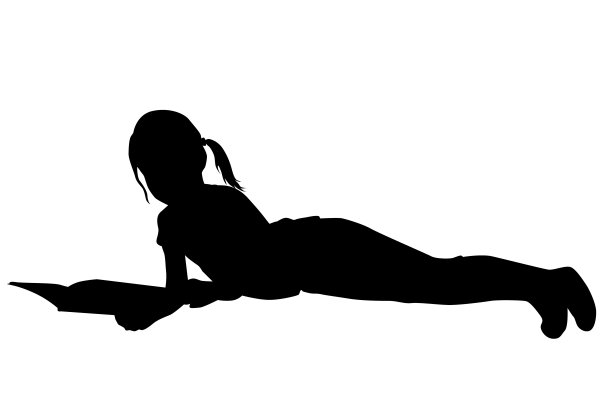 拿着书的人的剪影。图片下载