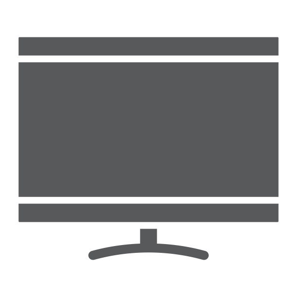 智能电视象形图标、电子电视、显示器标志、矢量图形、白色背景上的立体图案，eps 10。图片下载