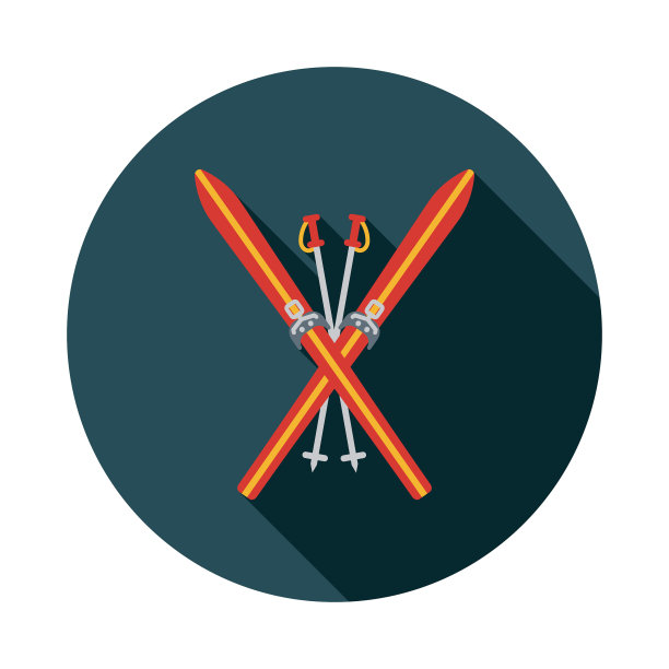 滑雪平面设计瑞士图标图片下载