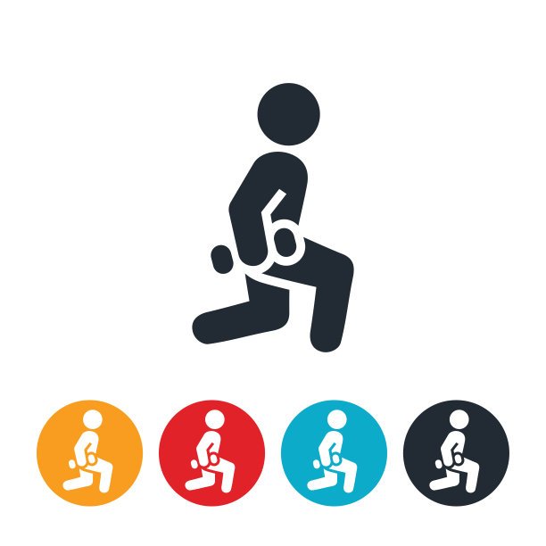 做弓步运动的人图标图片下载