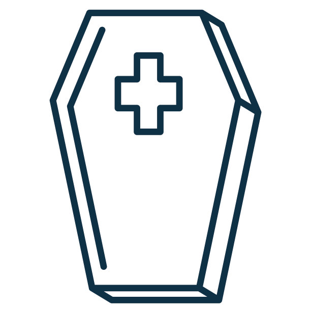 万圣节线图标-棺材图片下载