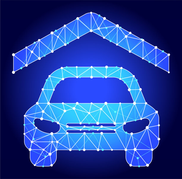 车险蓝三角节点矢量模式图片下载