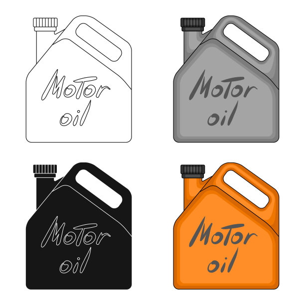 发动机机油。汽车单图标在卡通风格矢量符号股票插图web。图片下载