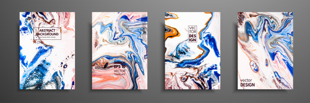 丙烯酸颜料的混合物。液体大理石纹理。流体艺术。适用于设计封面、演示文稿、邀请函、传单、年报、海报、名片、包装设计。现代艺术作品。图片下载