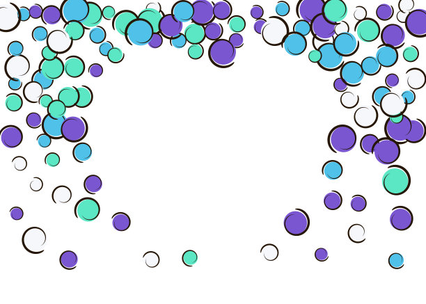 心形点框架与波普艺术五彩纸屑背景。图片下载