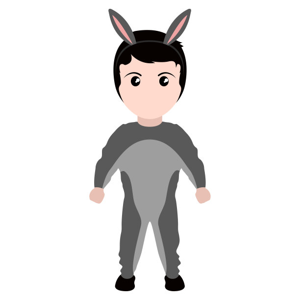 穿着驴服的小孩。万圣节图片下载