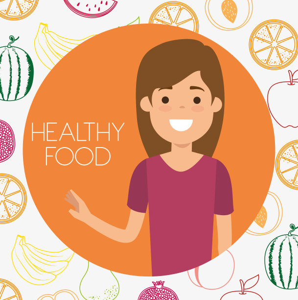 年轻女子吃水果健康食品图片下载