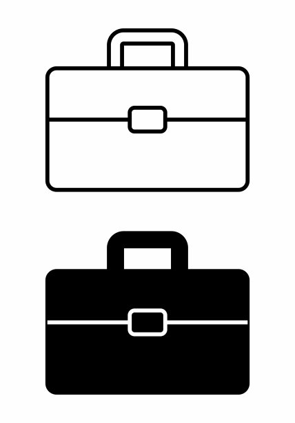 黑白手提箱图片下载