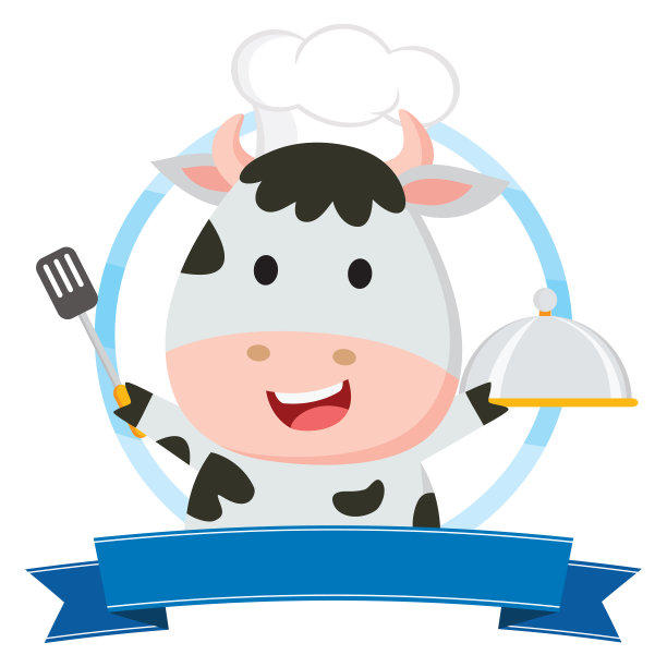 可爱的奶牛厨师图片下载