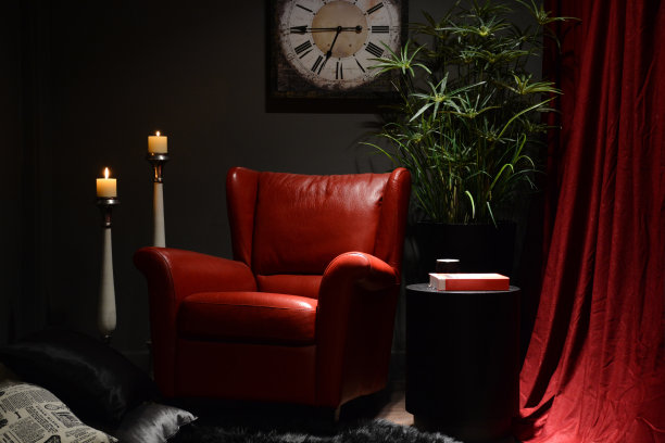 红色软皮椅图片下载