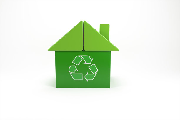 在白色背景上孤立的生态住宅概念图片下载