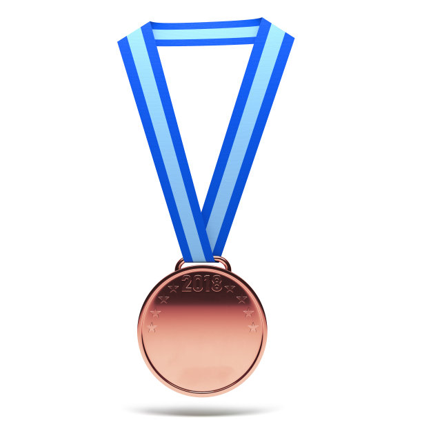 白色的带有剪切路径的奖牌图片下载