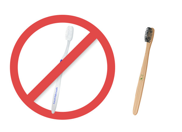 用竹子牙刷代替塑料牙刷图片下载