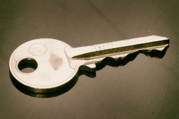 中性背景上的单门钥匙图片下载