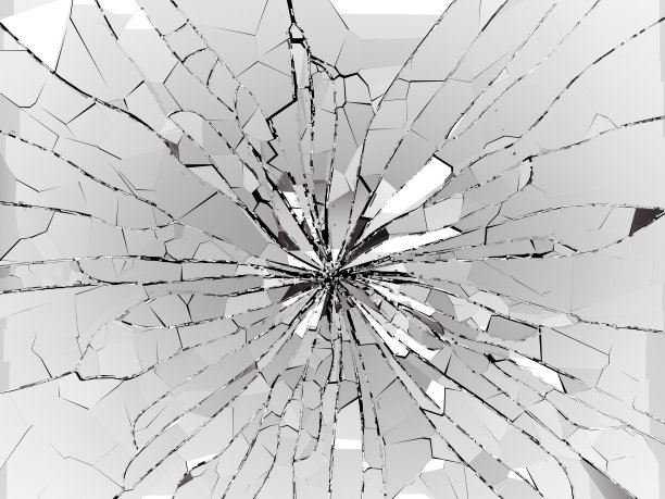 黑影上有弹孔和碎玻璃碎片。3d渲染3d插图图片下载