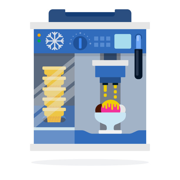 冰淇淋机矢量平隔离图片下载