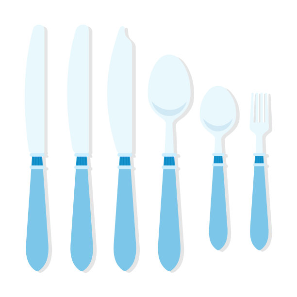 餐具为晚餐矢量平面隔离图片下载