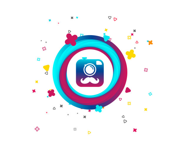 潮人摄影相机标志图标。复古相机。图片下载