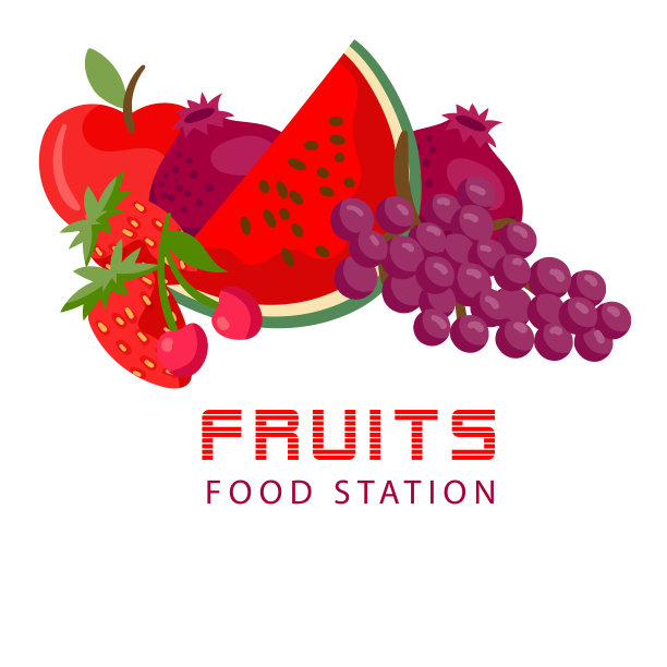 水果食品站新鲜水果背景矢量图像图片下载