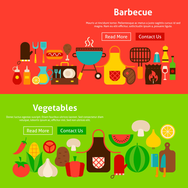 烧烤蔬菜网站横幅图片下载
