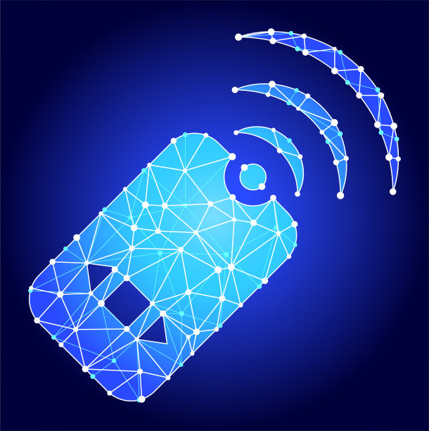 无线遥控蓝三角节点矢量模式图片下载