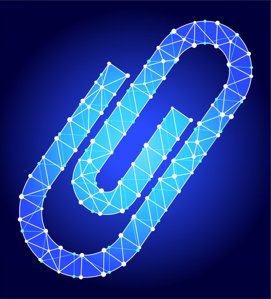 回形针蓝色三角形节点向量模式图片下载