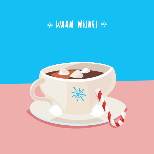 温暖的祝福!一杯热巧克力图片下载