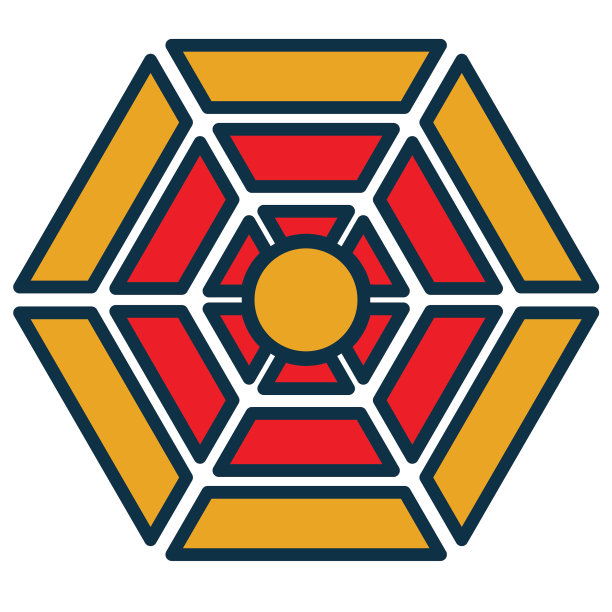 中国新年线图标六边形图片下载