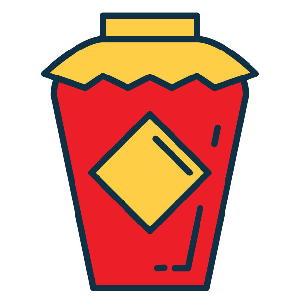 中国新年线图标米酒图片下载