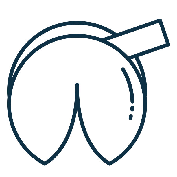 中国新年线图标幸运饼干图片下载