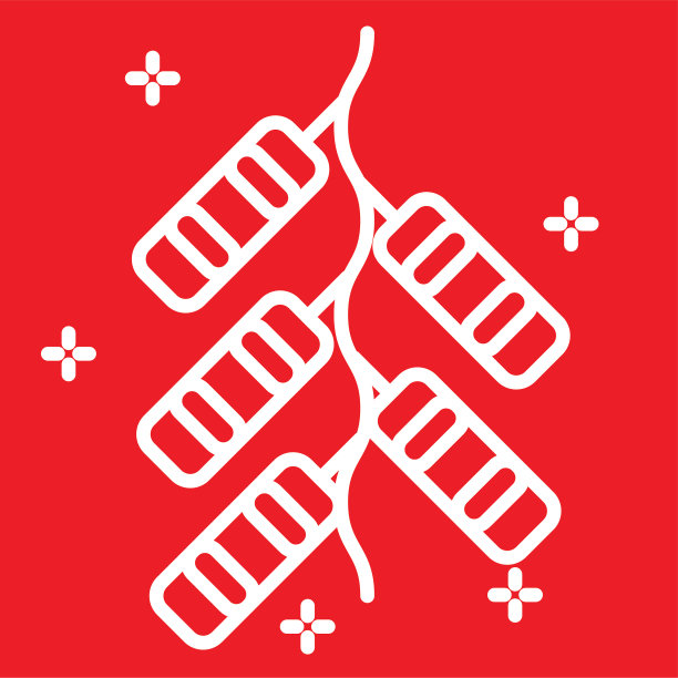 中国新年线图标烟花图片下载