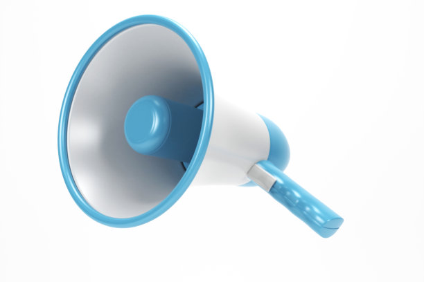 红色扩音器在白色隔离图片下载