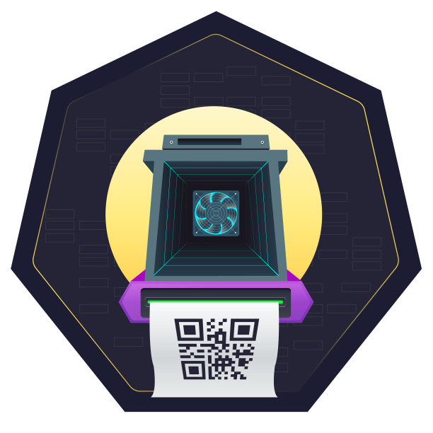 ASIC矿场。ASIC采矿矢量图。矿业加密货币。图片下载