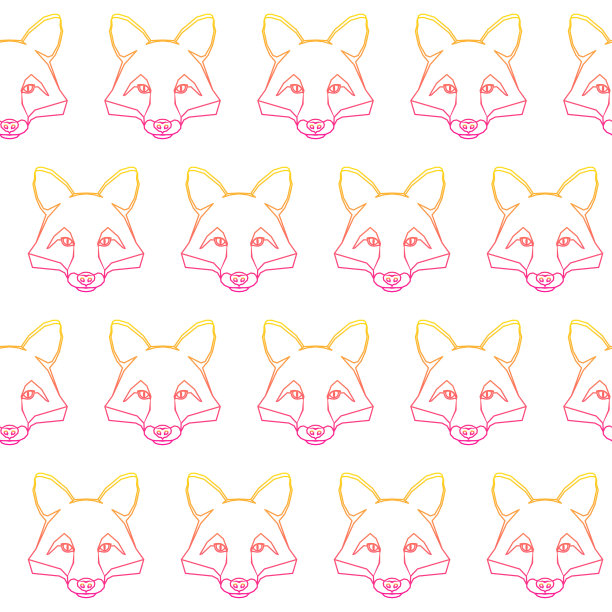 无缝狐狸图案背景设计t恤，兽医诊所海报，现代派对邀请图片下载
