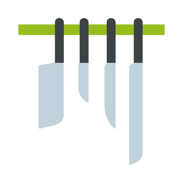 菜刀上的支架矢量平隔离图片下载