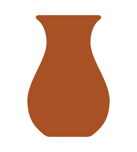 陶罐载体平坦孤立图片下载