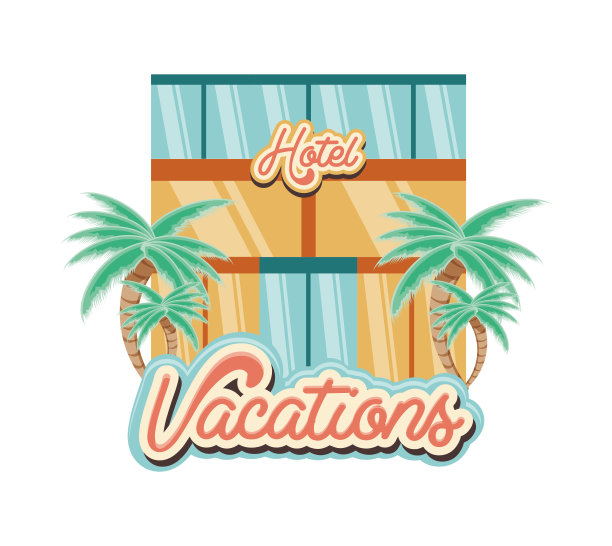 酒店建筑度假日图标矢量插图水图片下载