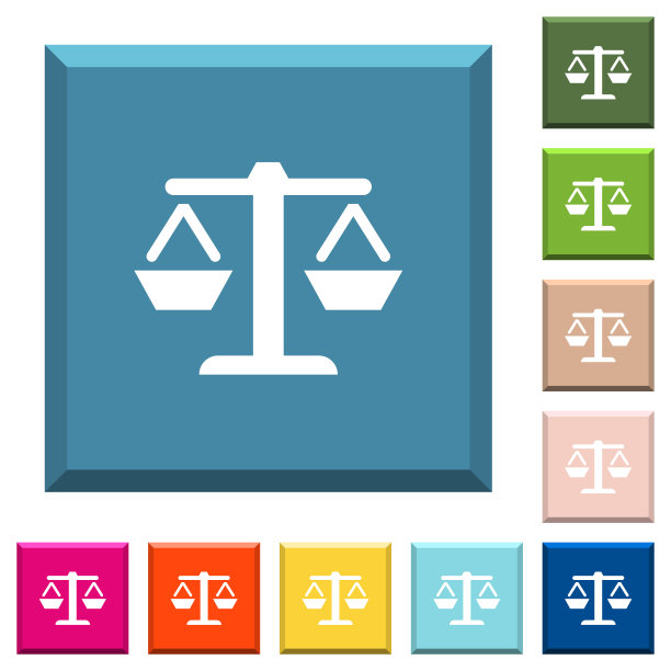 重量平衡白色图标上的边缘方形按钮图片下载