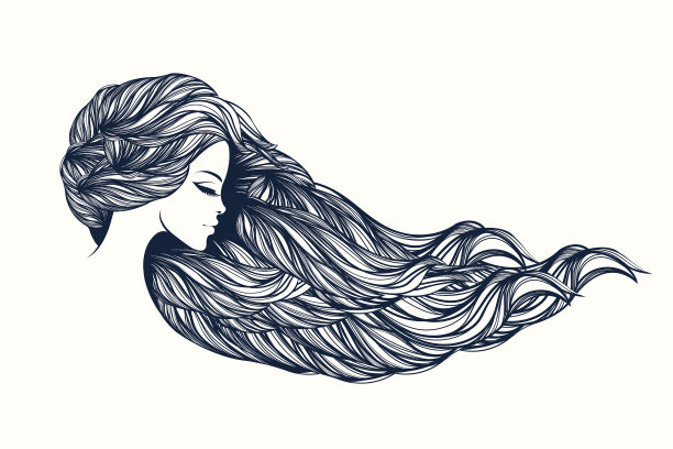 漂亮的女人，长长的卷发，优雅的妆容图片下载