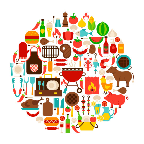 烧烤烧烤平面圆形物体。图片下载