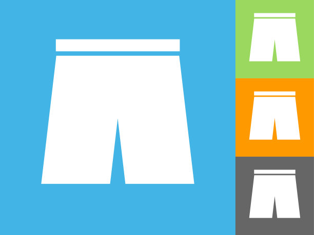 短裤平面图标上的蓝色背景图片下载