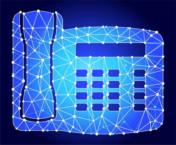 家庭电话蓝三角节点向量模式图片下载