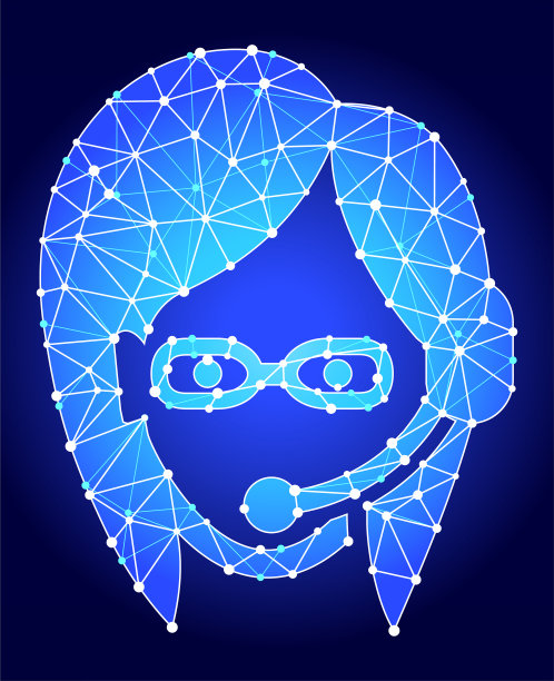 客户服务蓝三角节点向量模式图片下载