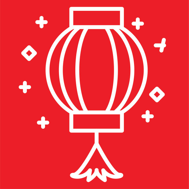 中国新年线图标灯笼图片下载
