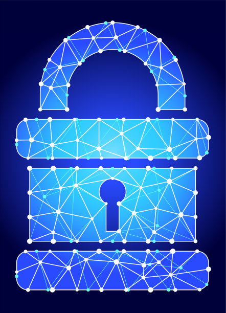 安全锁蓝色三角形节点向量模式图片下载